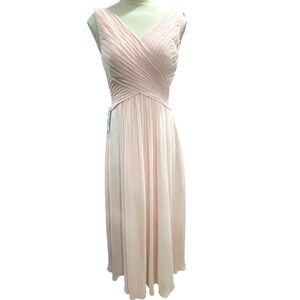 Azazie Bridesmaid Dress V Neck Sleeveless Pale Pastel Pink Custom Formal NWT